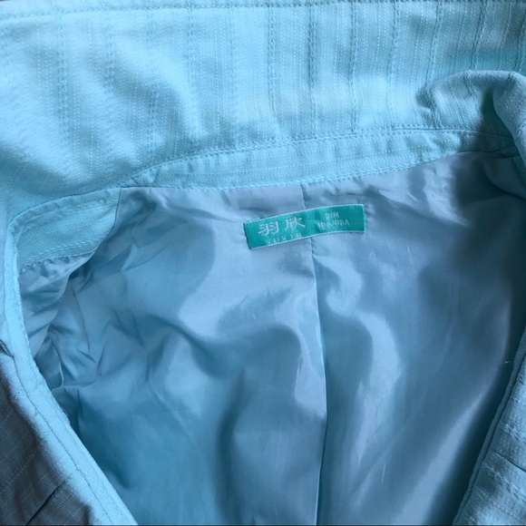 Light Aqua Slim Fit Blazer, Size 2 - Picture 14 of 15